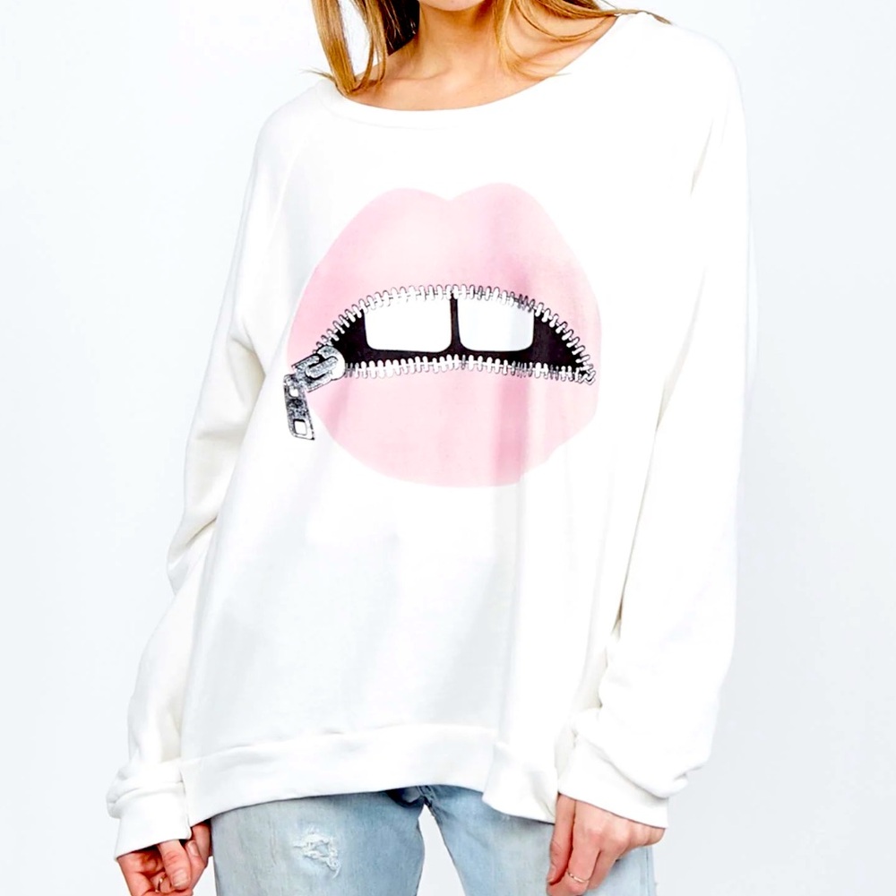 NEW LAUREN MOSHI NOLETA PINK FOIL ZIPPER MOUTH